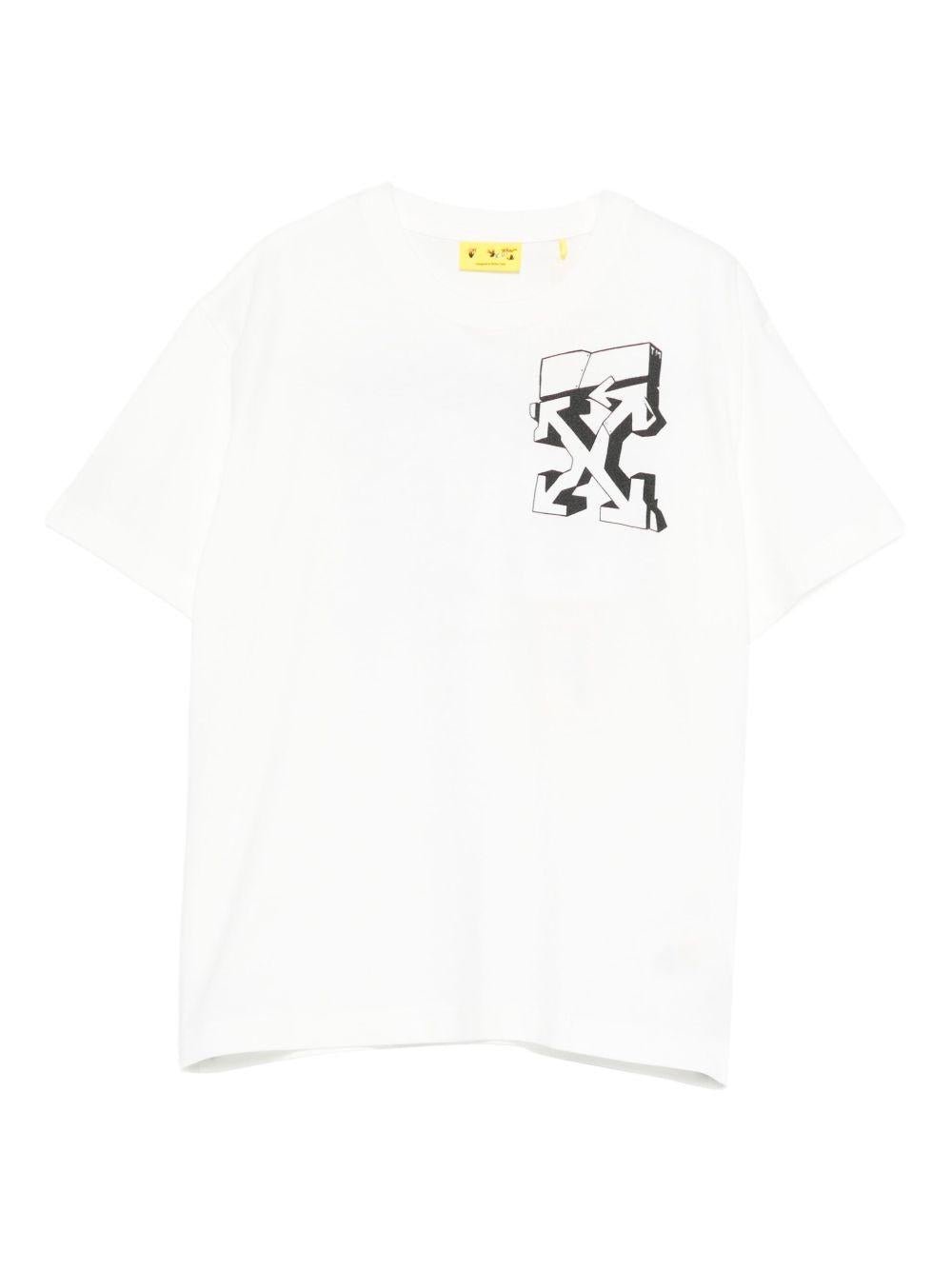 T-shirt per bambino Off - White Kids bianca con stampa grafica - Rubino Kids