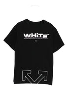 T-shirt per bambino Off - White Kids nera con logo sul davanti - Rubino Kids