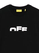 T-shirt per bambino Off - White Kids nera con logo sul davanti - Rubino Kids