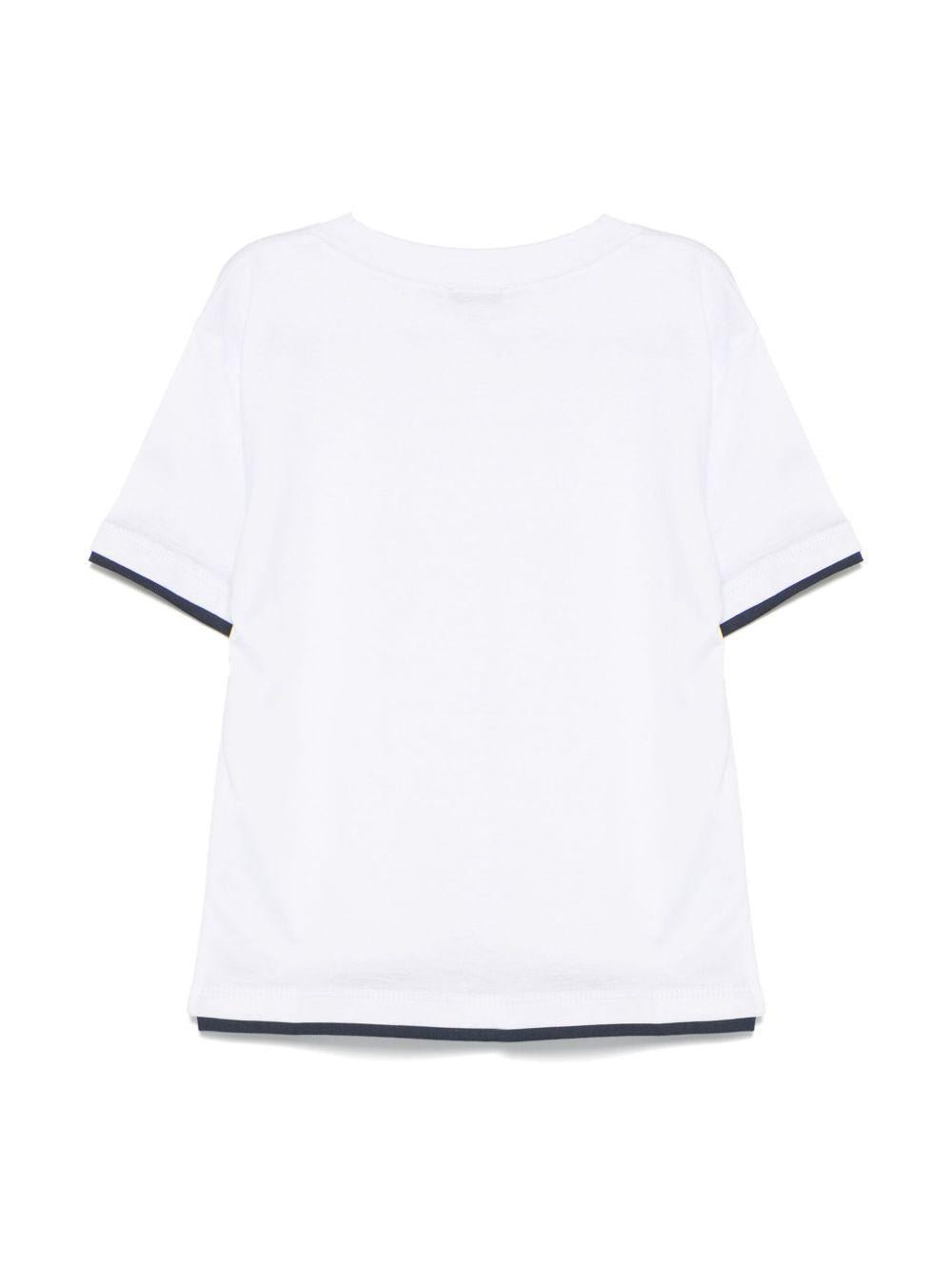T-shirt per bambino Paolo Pecora Kids bianco con design a strati - Rubino Kids