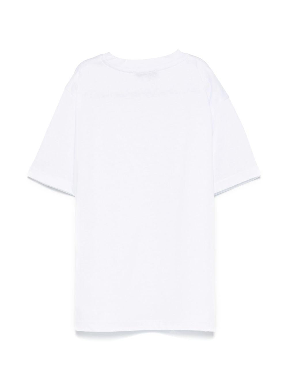 T-shirt per bambino Paolo Pecora Kids bianco con logo ricamato - Rubino Kids