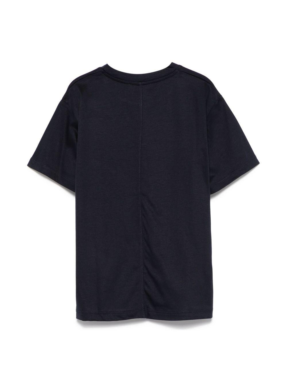 T-shirt per bambino Paolo Pecora Kids blu con logo sul petto - Rubino Kids