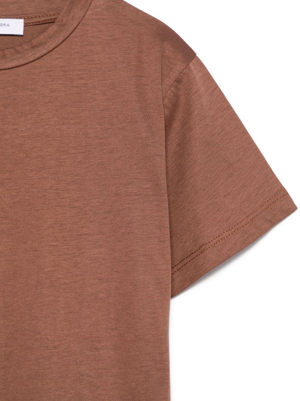 T-shirt per bambino Paolo Pecora Kids marrone con logo ricamato - Rubino Kids