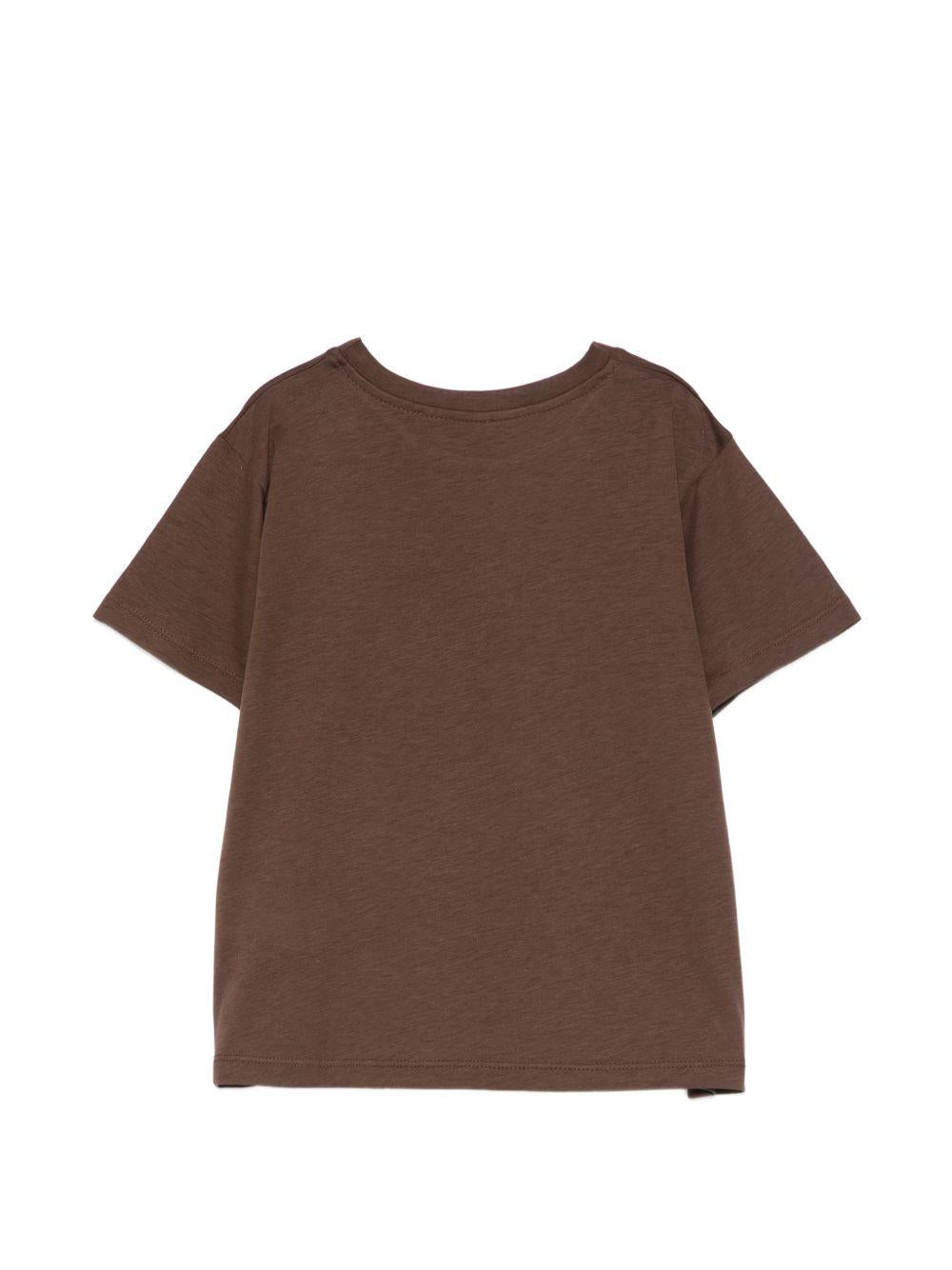 T-shirt per bambino Paolo Pecora Kids marrone con maniche corte - Rubino Kids