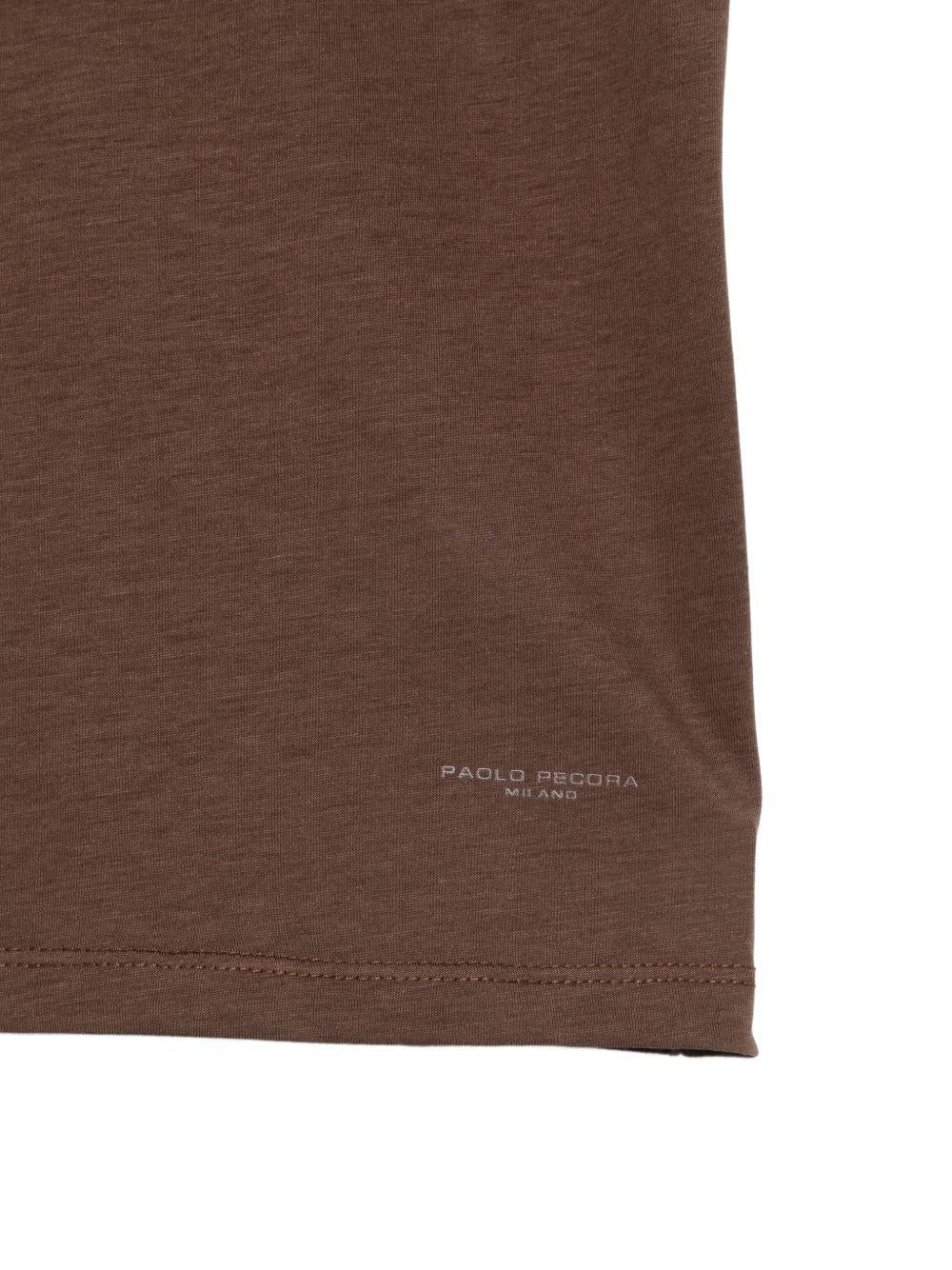 T-shirt per bambino Paolo Pecora Kids marrone con maniche corte - Rubino Kids