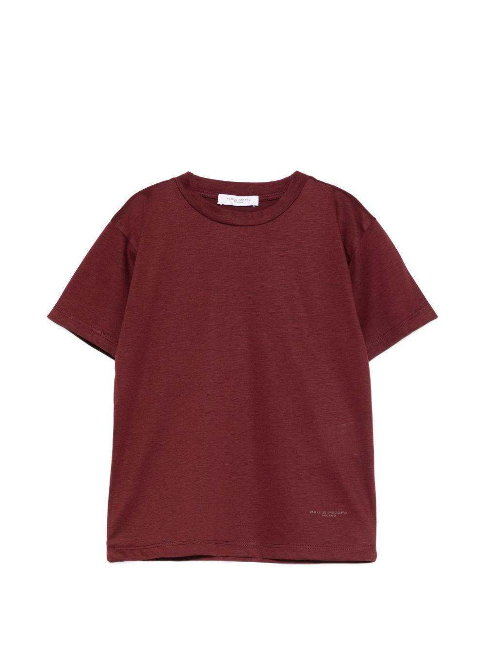 T-shirt per bambino Paolo Pecora Kids rosso ciliegia con maniche corte - Rubino Kids