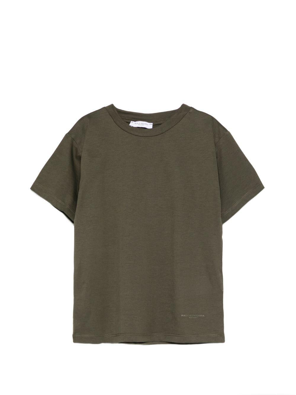 T-shirt per bambino Paolo Pecora Kids verde oliva con maniche corte - Rubino Kids