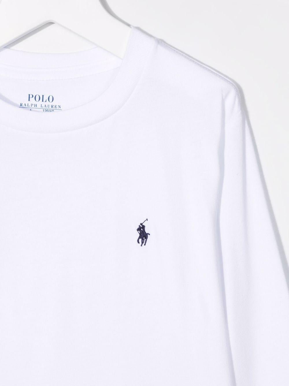 T-shirt per bambino Polo Ralph Lauren Kids bianca con motivo Polo Pony - Rubino Kids