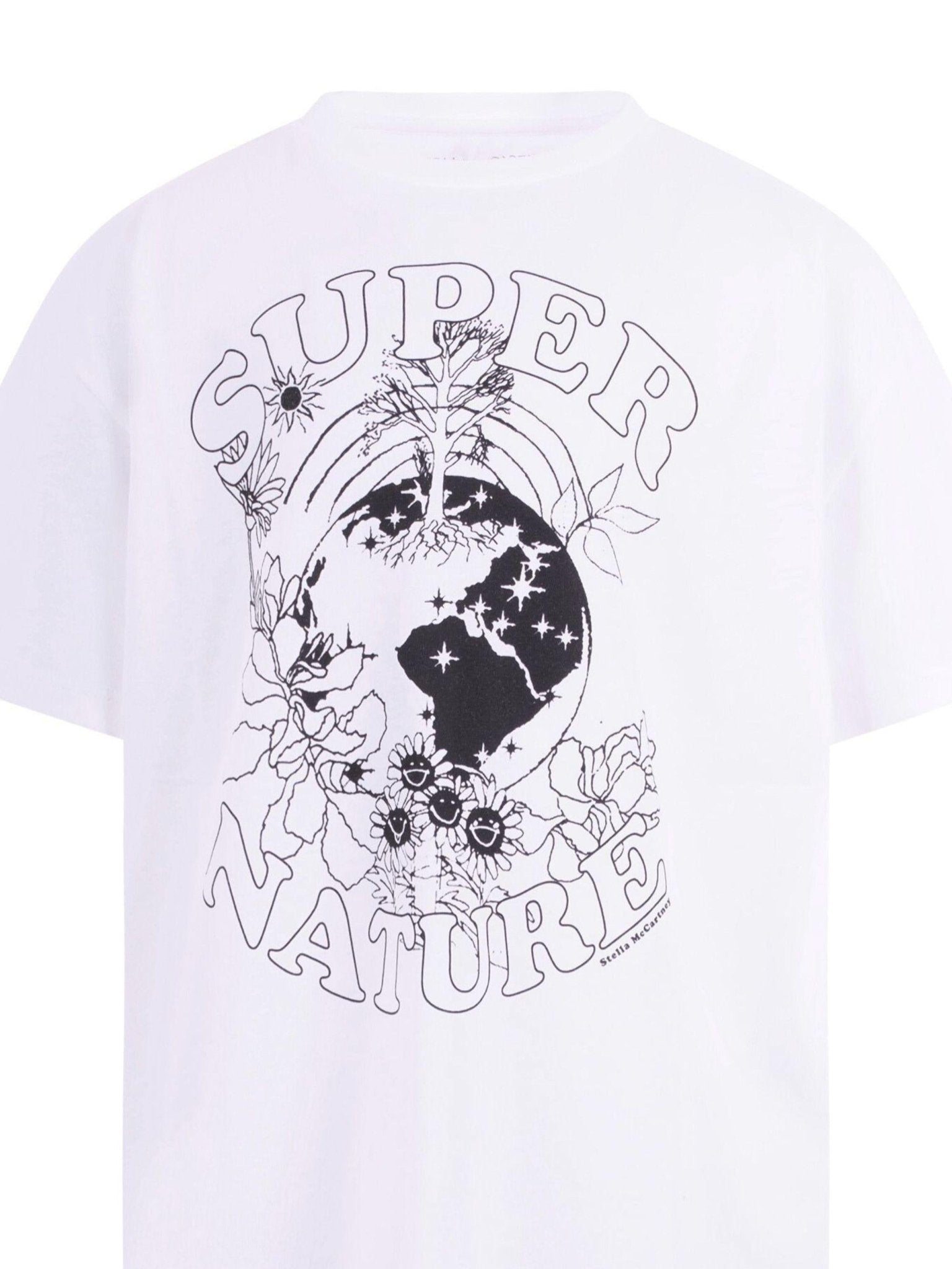 T-shirt per bambino Stella McCartney Kids bianca con stampa naturalistica sul davanti - Rubino Kids