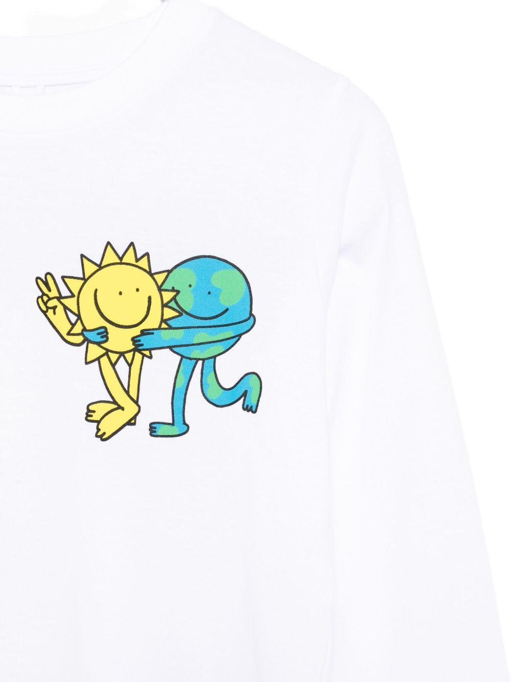 T-shirt per bambino Stella McCartney Kids bianco con stampa grafica - Rubino Kids