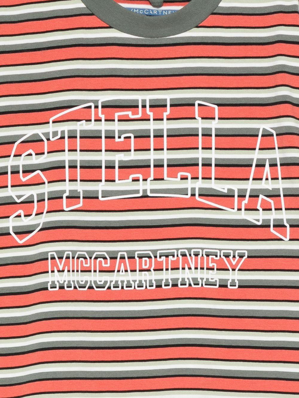 T-shirt per bambino Stella McCartney Kids multicolore con logo a righe - Rubino Kids