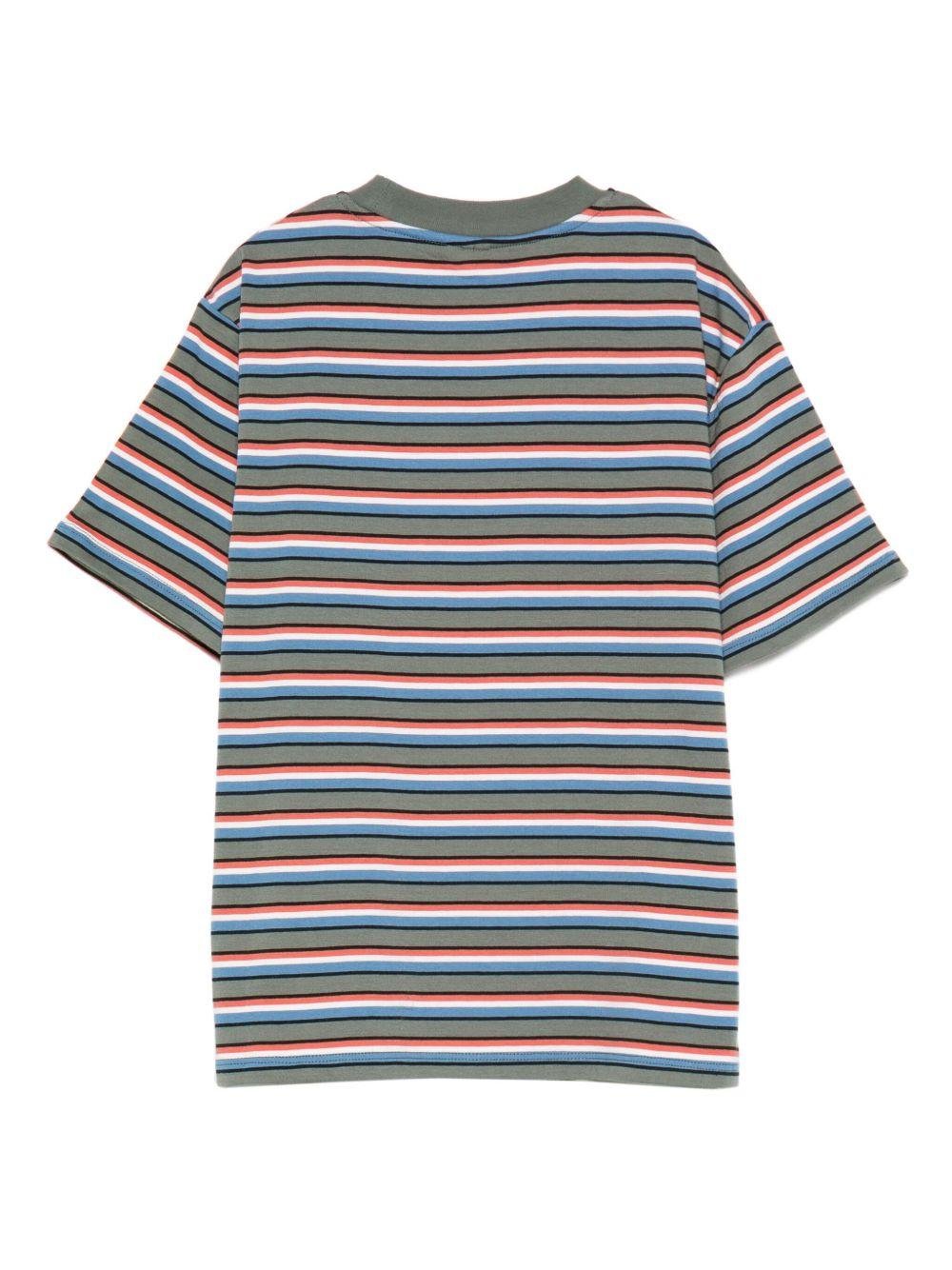 T-shirt per bambino Stella McCartney Kids multicolore con logo a righe - Rubino Kids