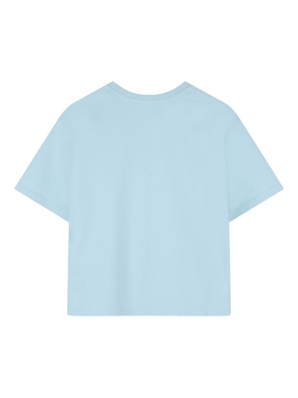 T-shirt per bambino The Marc Jacobs Kids azzurro con dettaglio logo - Rubino Kids