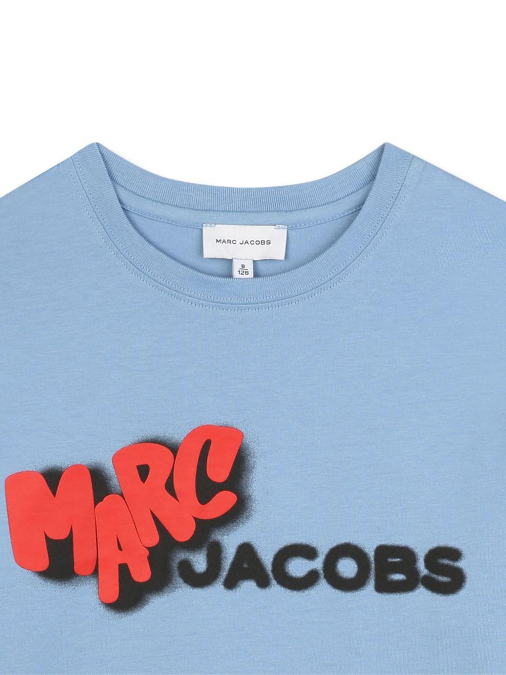 T-shirt per bambino The Marc Jacobs Kids azzurro con logo - Rubino Kids
