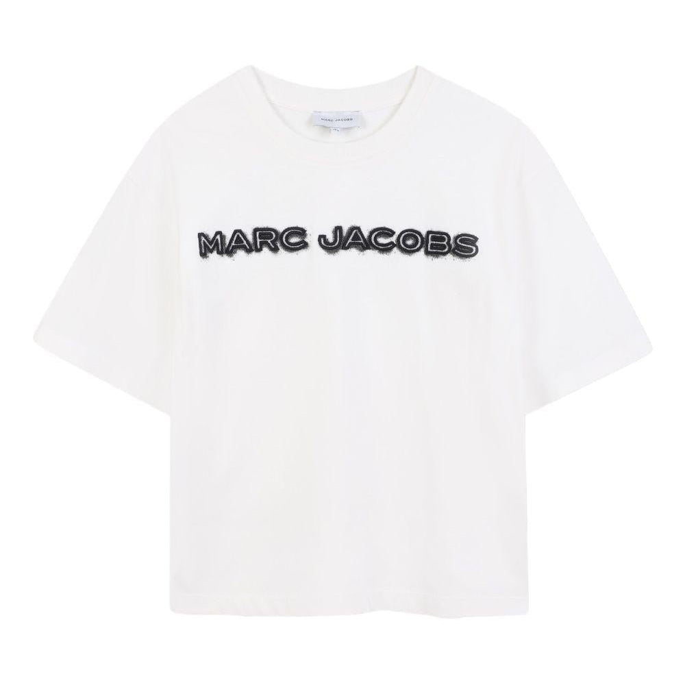 T-shirt per bambino The Marc Jacobs Kids bianco con logo sul davanti - Rubino Kids