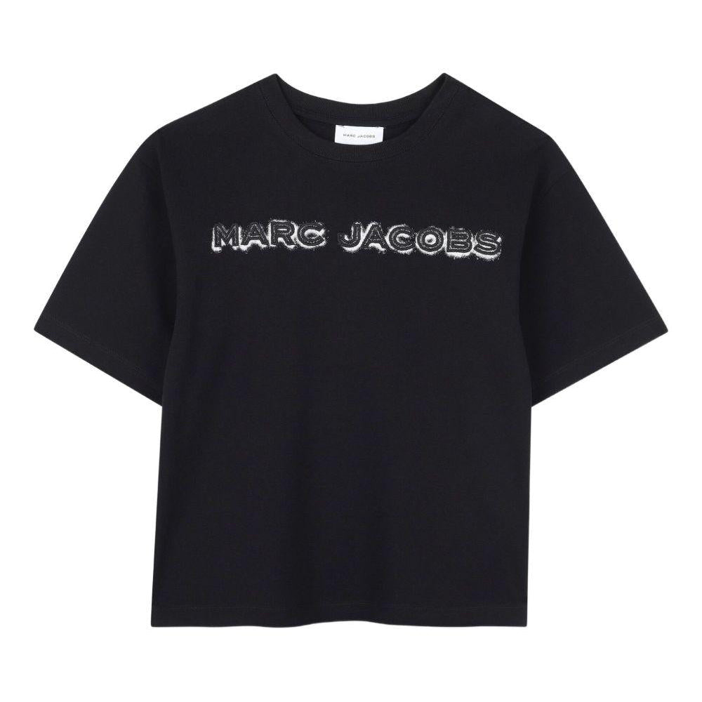 T-shirt per bambino The Marc Jacobs Kids nero con logo sul davanti - Rubino Kids