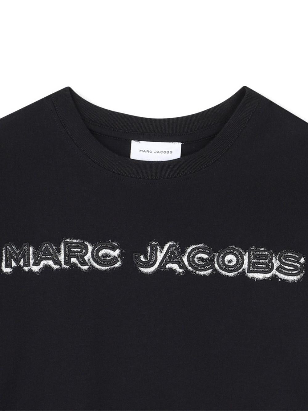 T-shirt per bambino The Marc Jacobs Kids nero con logo sul davanti - Rubino Kids