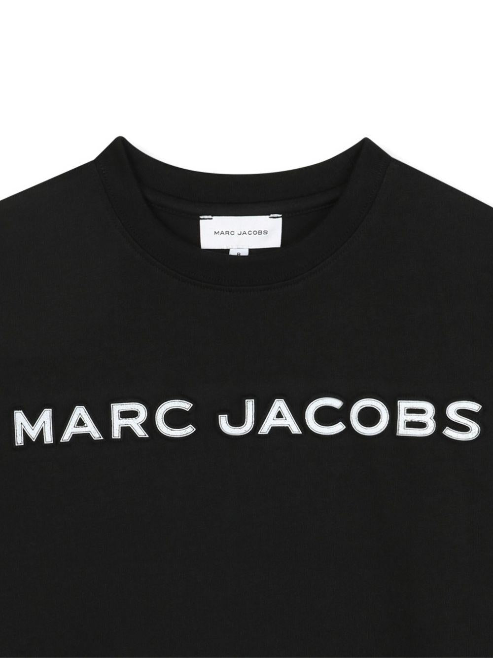 T-shirt per bambino The Marc Jacobs Kids nero con logo sul davanti - Rubino Kids