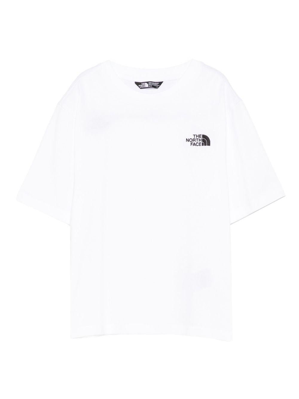 T-shirt per bambino The North Face Kids bianco con logo sul petto - Rubino Kids