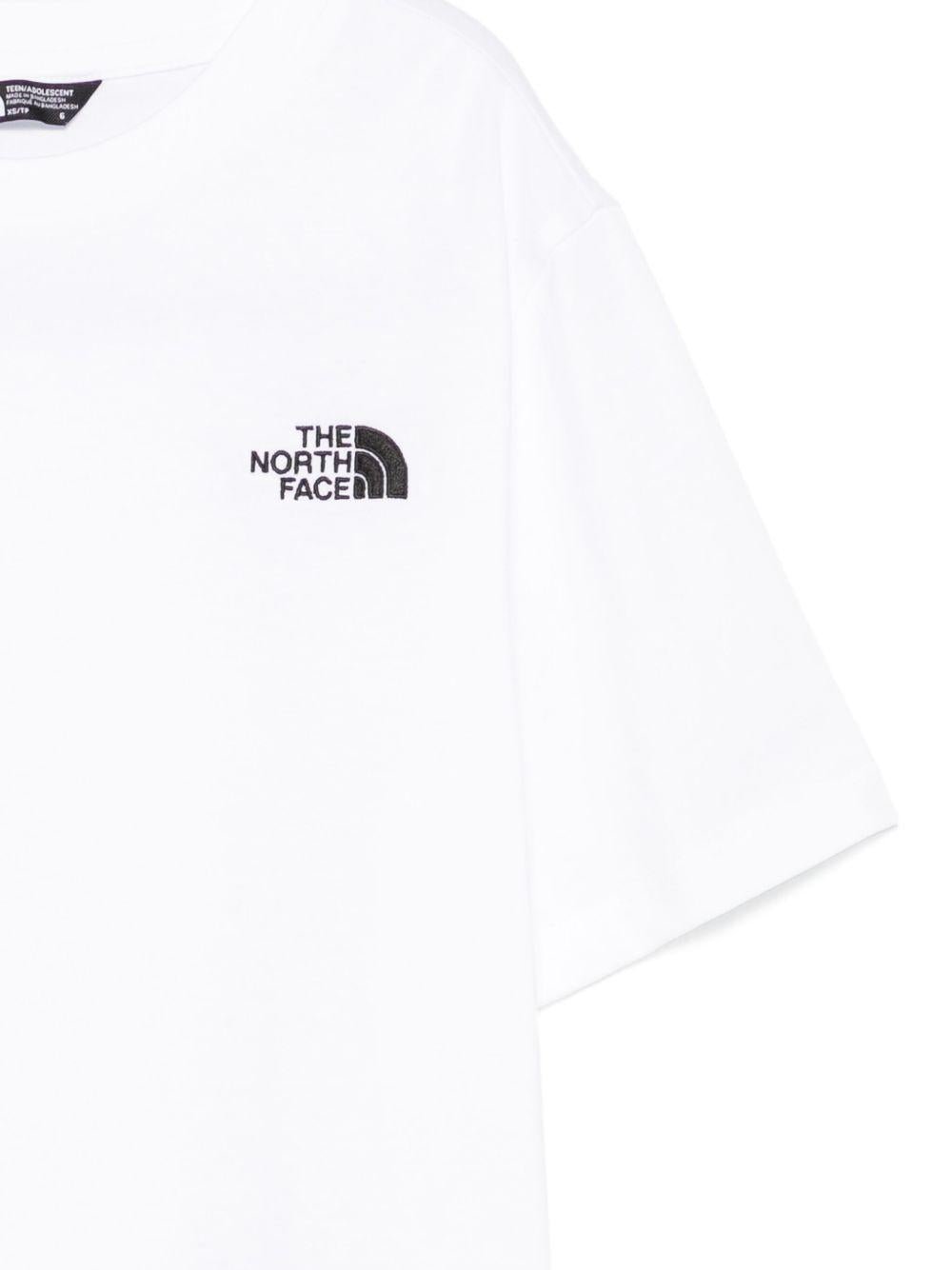 T-shirt per bambino The North Face Kids bianco con logo sul petto - Rubino Kids