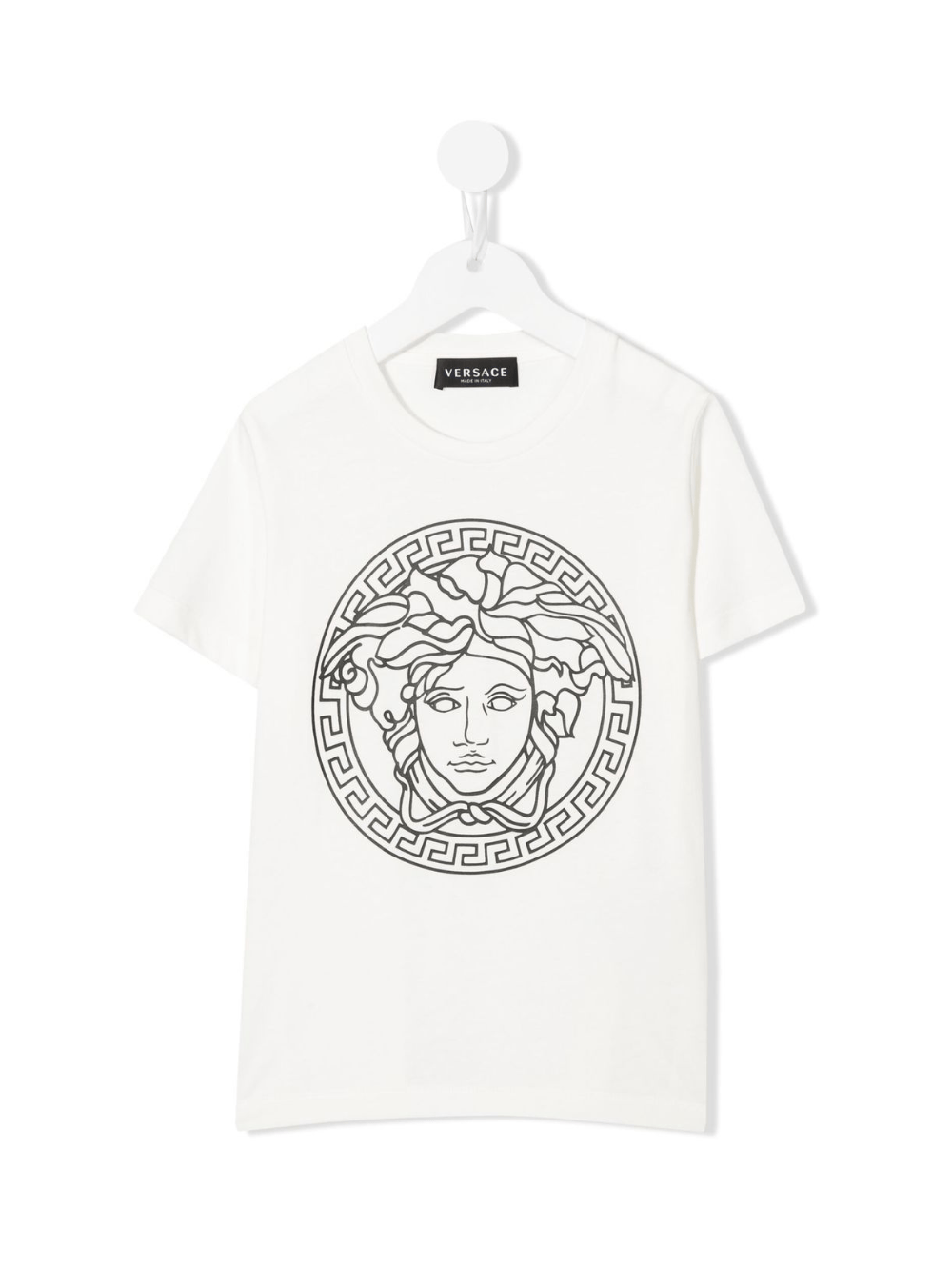 T-shirt per bambino Versace Kids Medusa bianco con stampa Medusa - Rubino Kids
