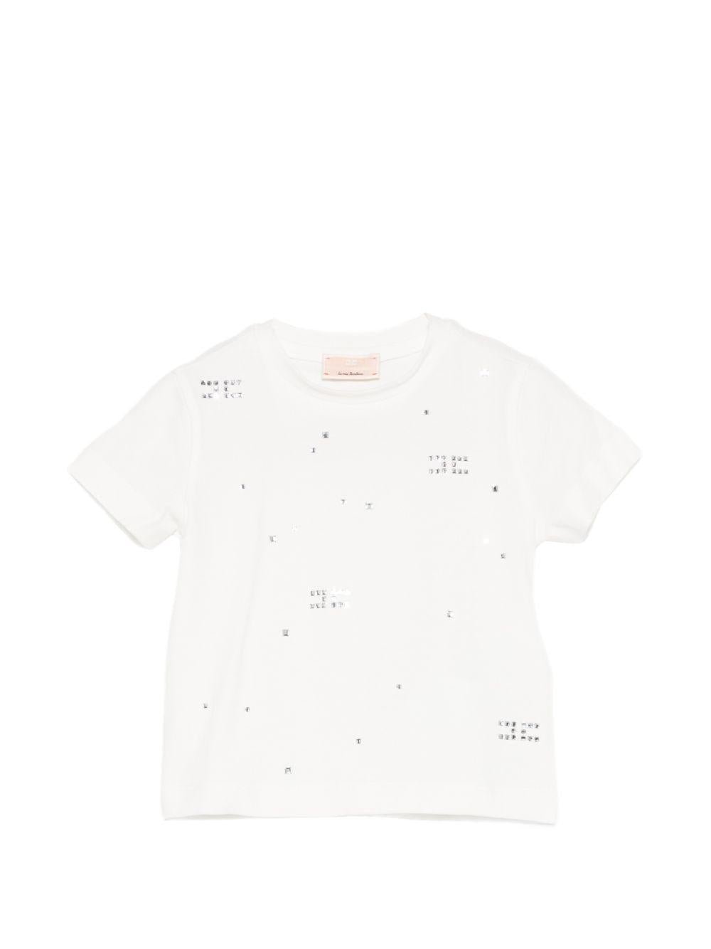 T-shirt per bneonata Elisabetta Franchi La Mia Bambina rosa con decorazioni - Rubino Kids