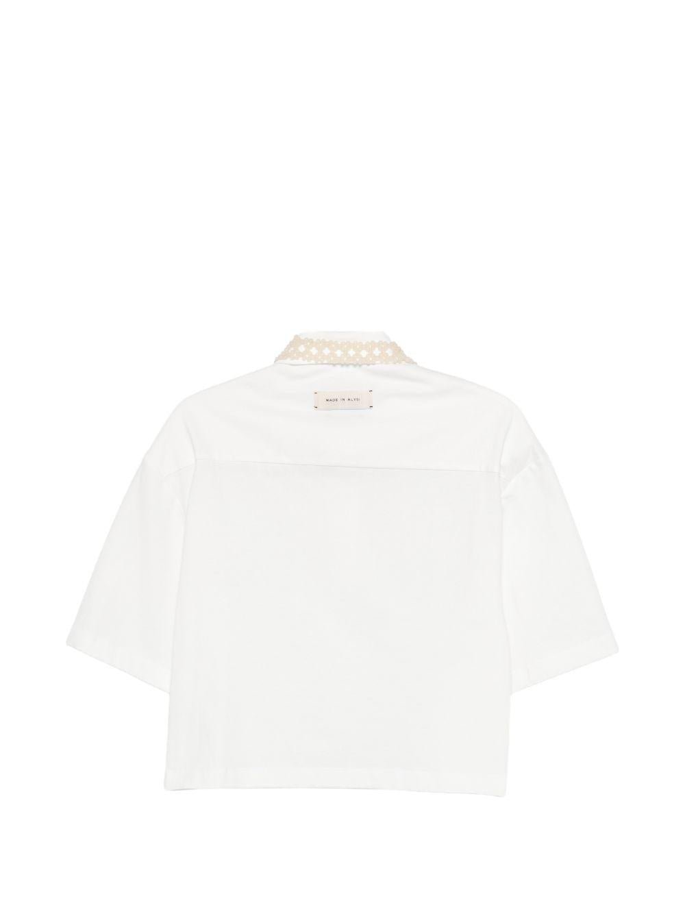 T-shirt per donna Alysi bianca con design crop - Rubino Kids