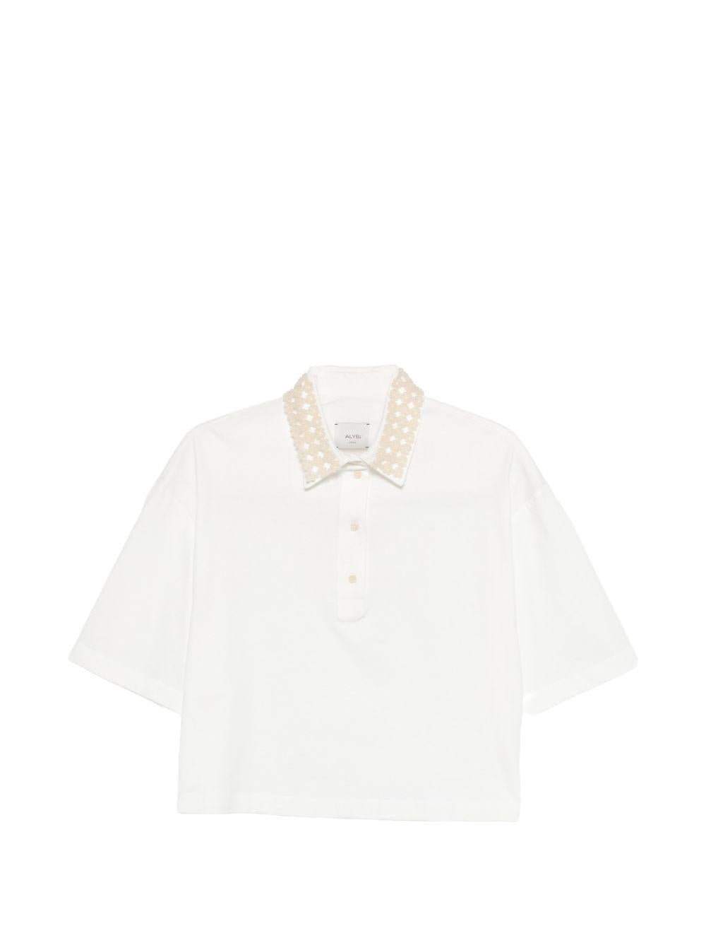 T-shirt per donna Alysi bianca con design crop - Rubino Kids