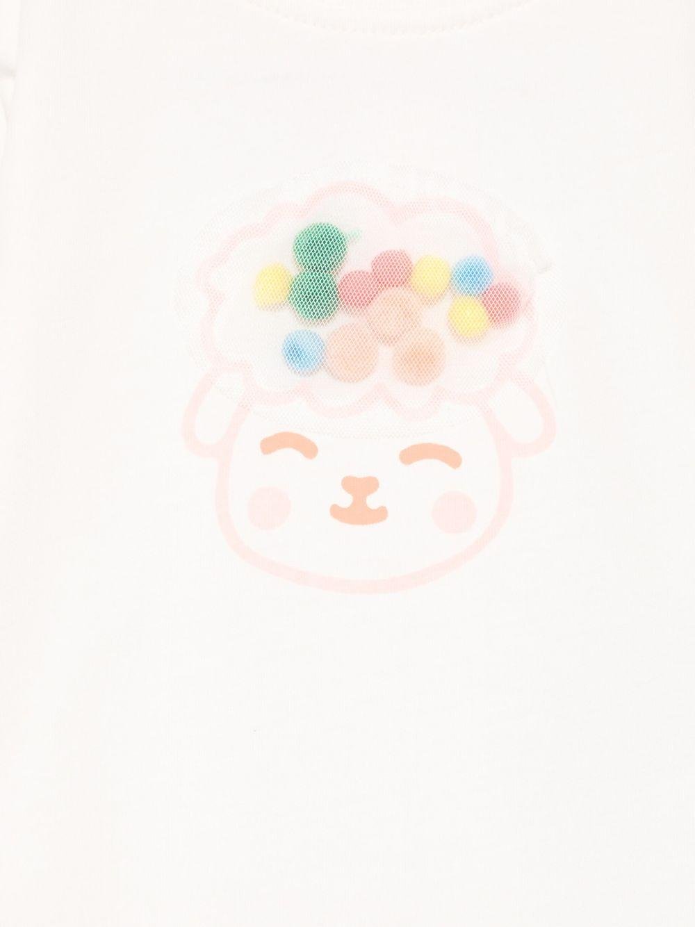 T-shirt per neonata Billieblush bianco con stampa in rilievo - Rubino Kids