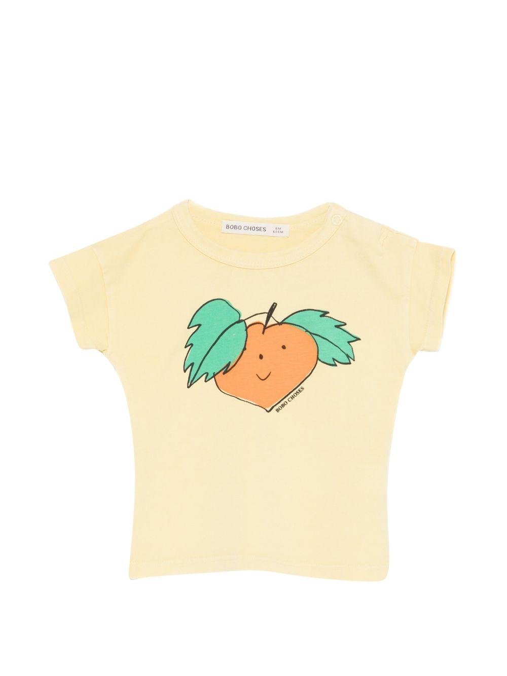T-shirt per neonata Bobo Choses gialla con stampa grafica rapa - Rubino Kids