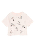 T-shirt per neonata Burberry Kids rosa con stampa con ombrelli - Rubino Kids