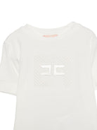 T-shirt per neonata Elisabetta Franchi La Mia Bambina bianco con logo ricamato - Rubino Kids