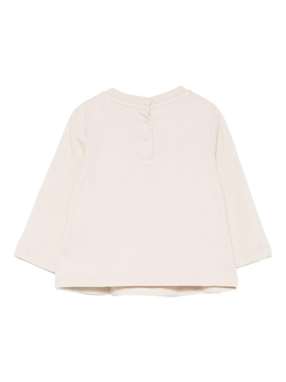 T-shirt per neonata Emporio Armani Kids beige con stampa grafica - Rubino Kids