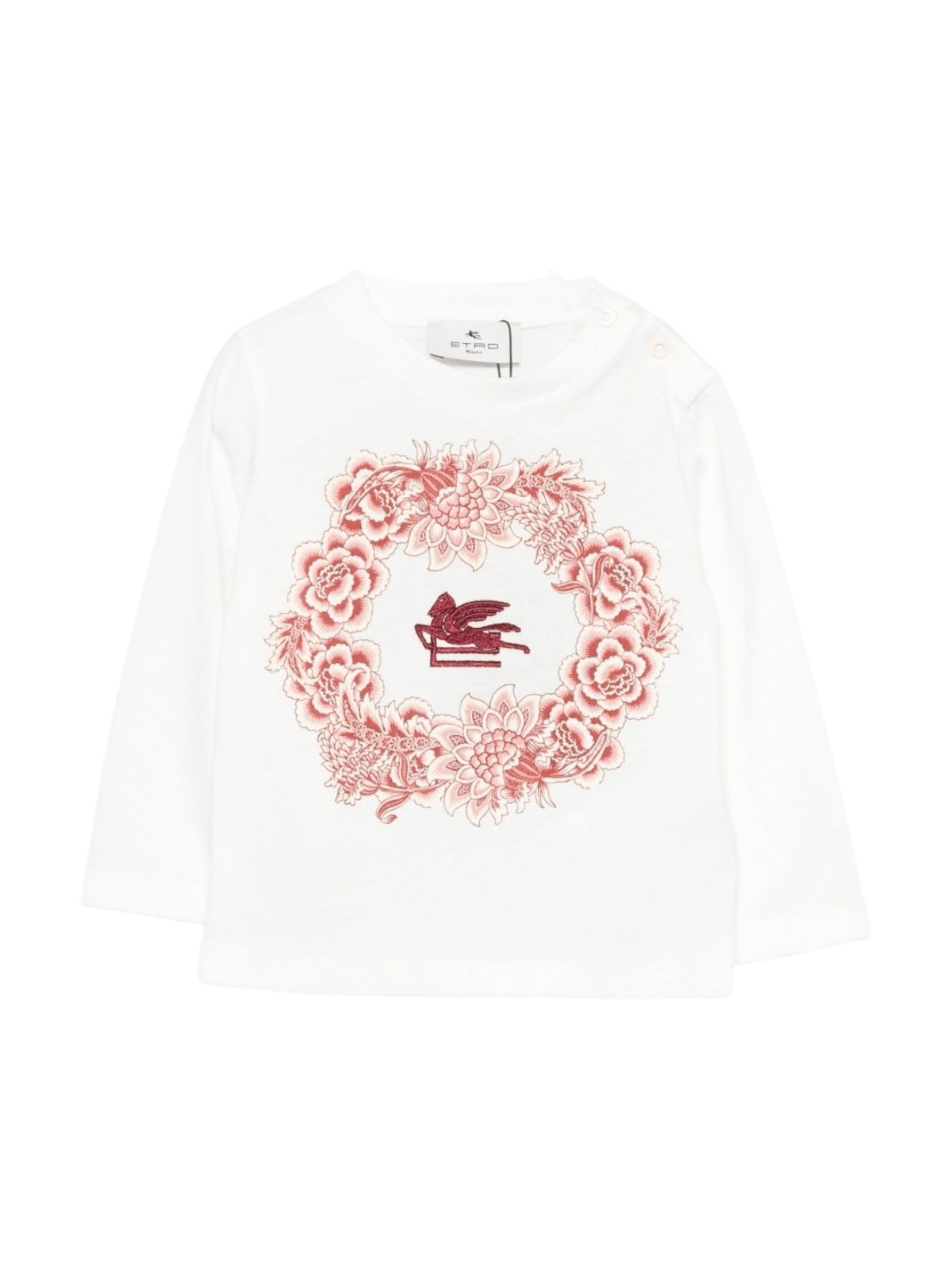 T-shirt per neonata ETRO KIDS bianca con motivo Pegaso - Rubino Kids