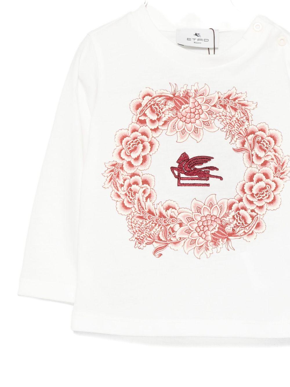 T-shirt per neonata ETRO KIDS bianca con motivo Pegaso - Rubino Kids