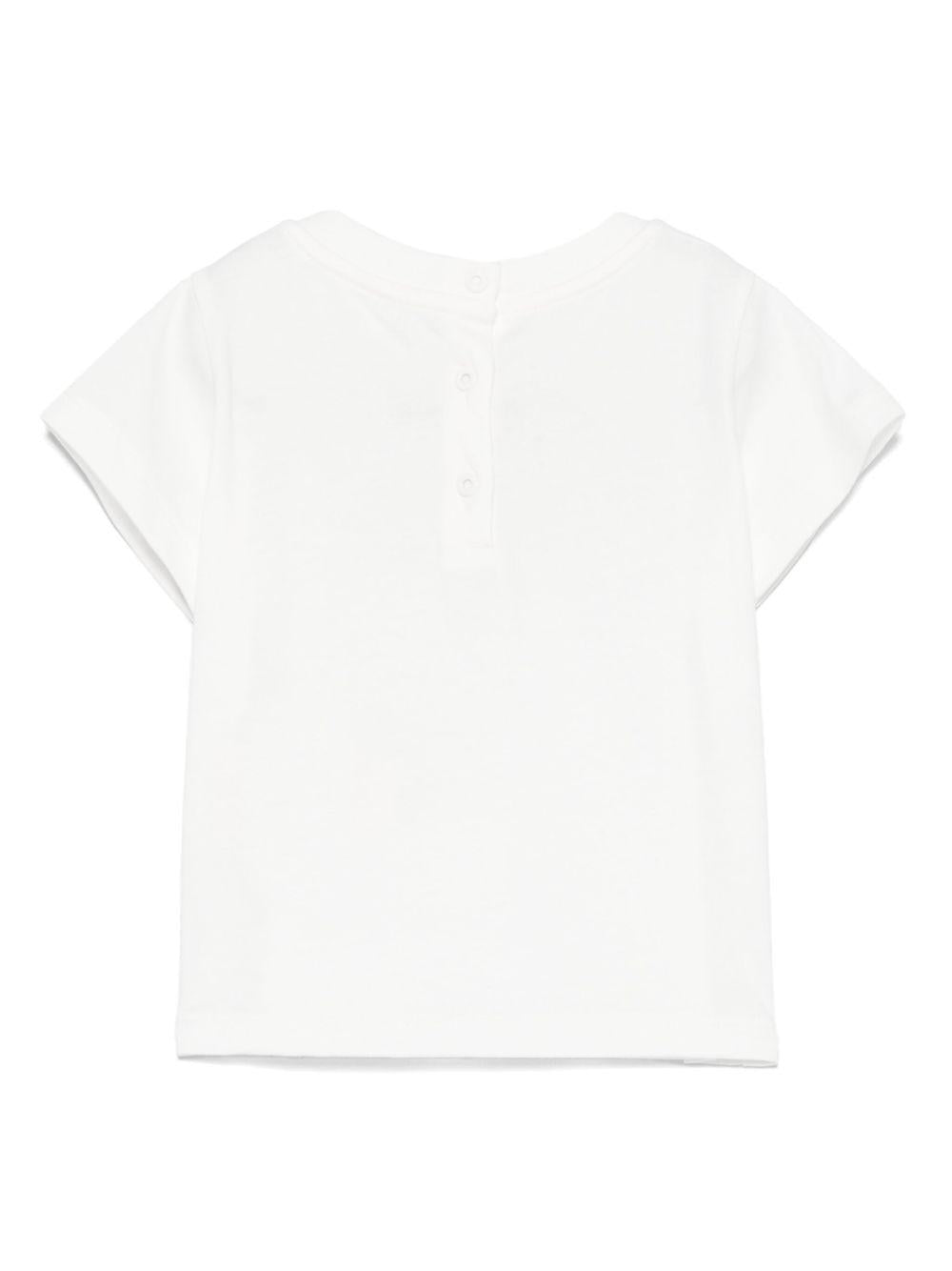 T-shirt per neonata Fendi Kids bianco con logo - Rubino Kids