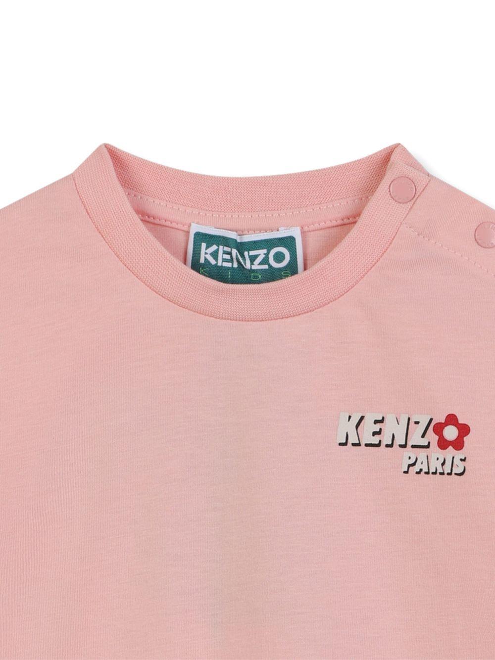 T-shirt per neonata Kenzo Kids rosa con motivo Boke Flower - Rubino Kids