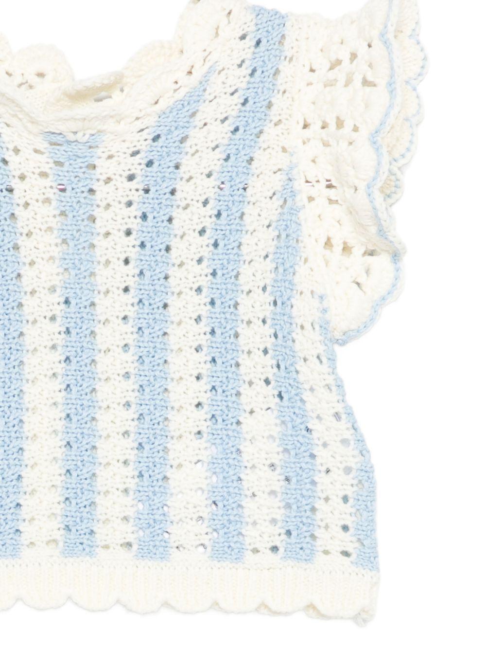 T-shirt per neonata Louise Misha Kids multicolor con lavorazione a uncinetto - Rubino Kids