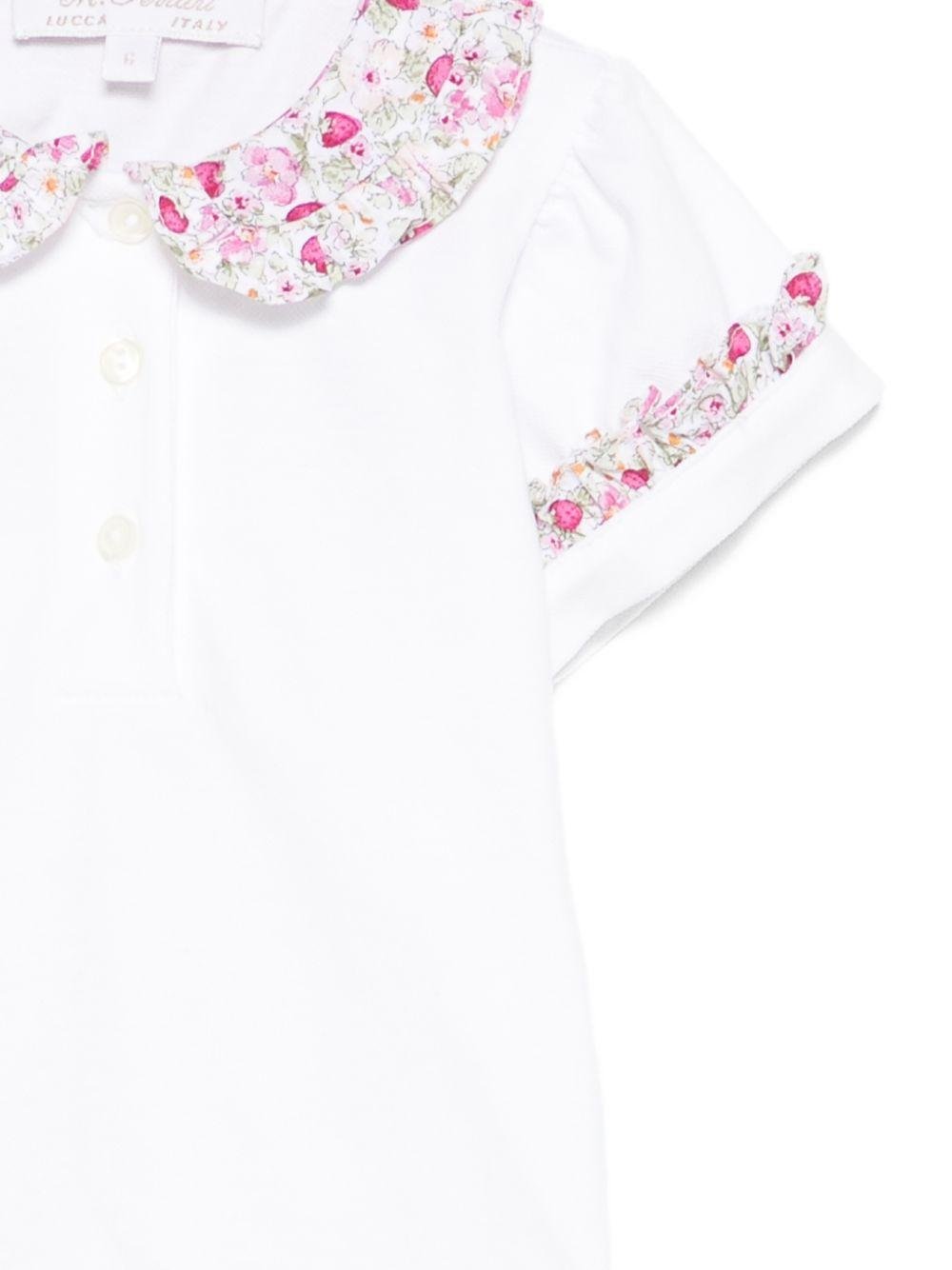 T-shirt per neonata Mariella Ferrari bianca con colletto alla Peter Pan - Rubino Kids