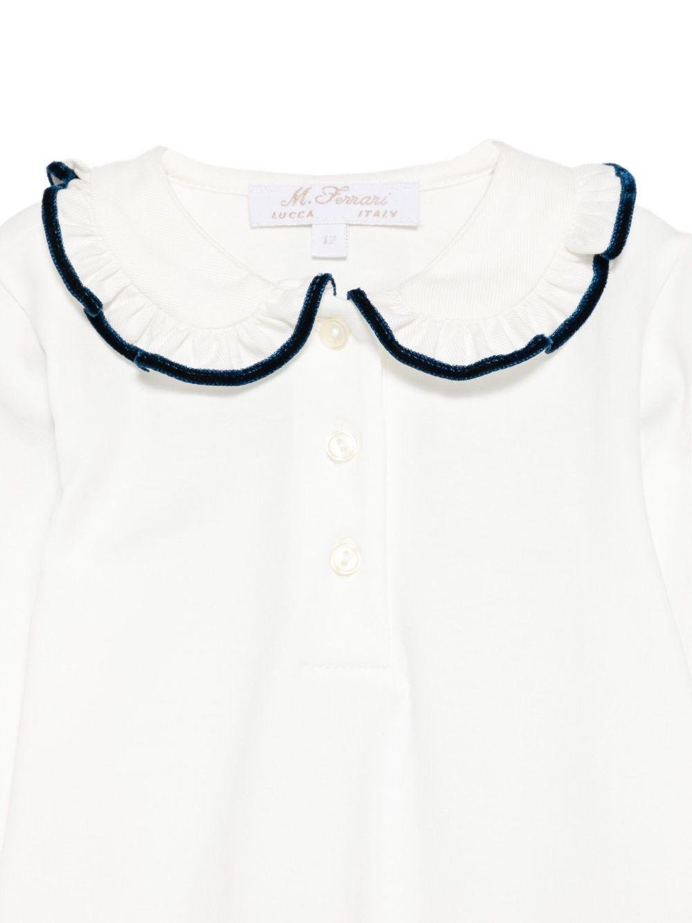 T-shirt per neonata Mariella Ferrari bianco con rifiniture blu - Rubino Kids