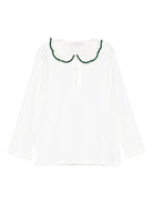 T-shirt per neonata Mariella Ferrari bianco con rifiniture verdi - Rubino Kids