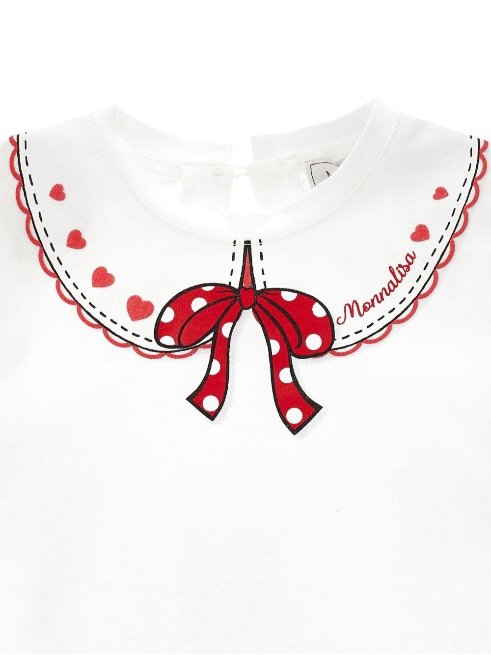 T-shirt per neonata Monnalisa bianca con logo - Rubino Kids