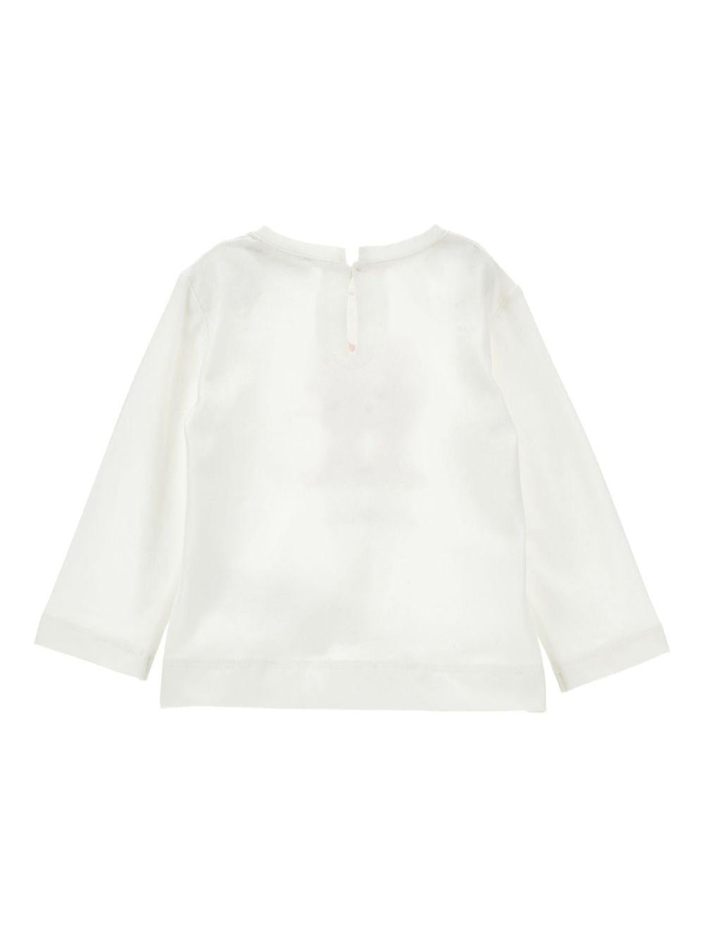 T-shirt per neonata Monnalisa x Disney bianca con stampa Minnie Mouse - Rubino Kids