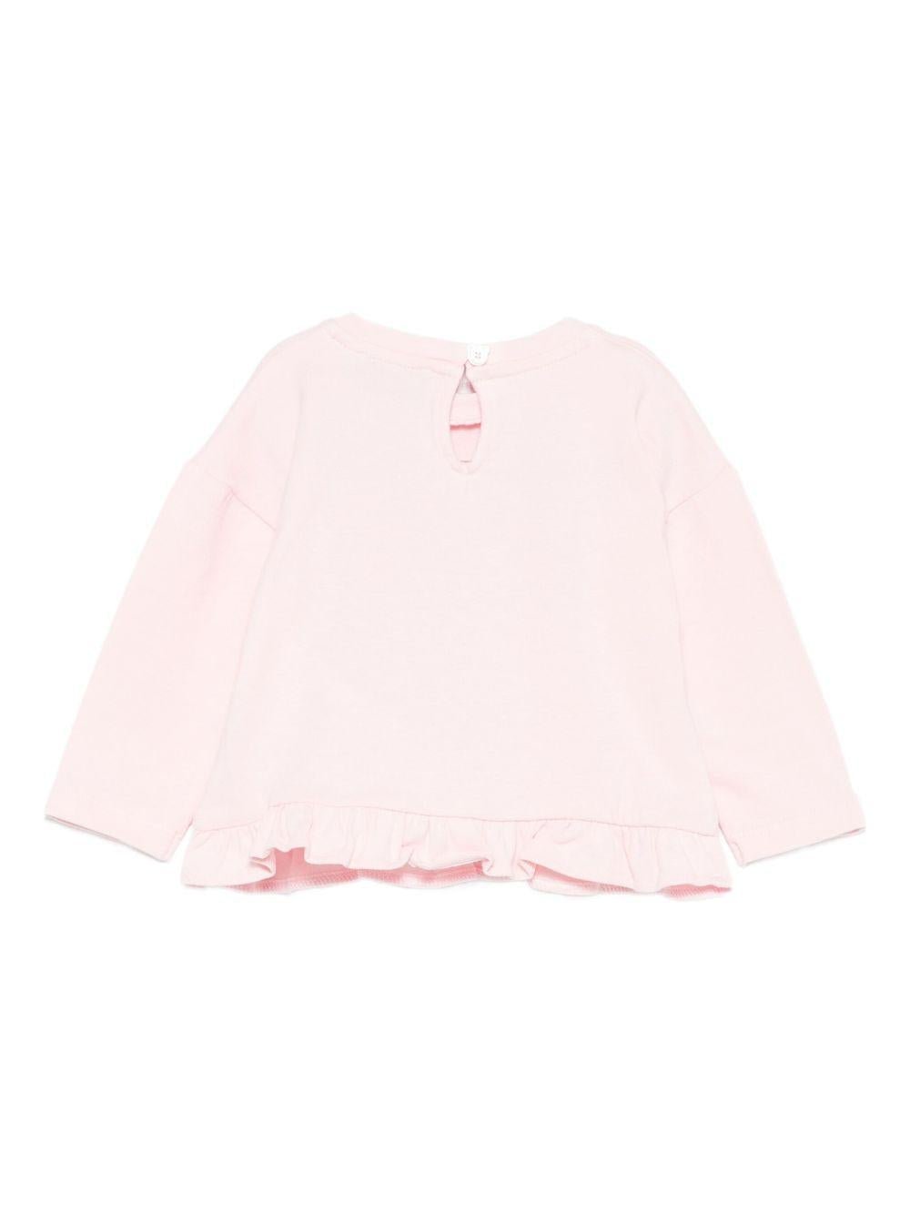 T-shirt per neonata Moschino Kids rosa con stampa Teddy Bear - Rubino Kids