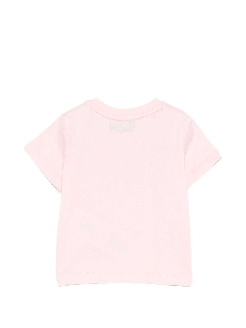 T-shirt per neonata Moschino Kids rosa con stampa Teddy Bear su nuvola - Rubino Kids