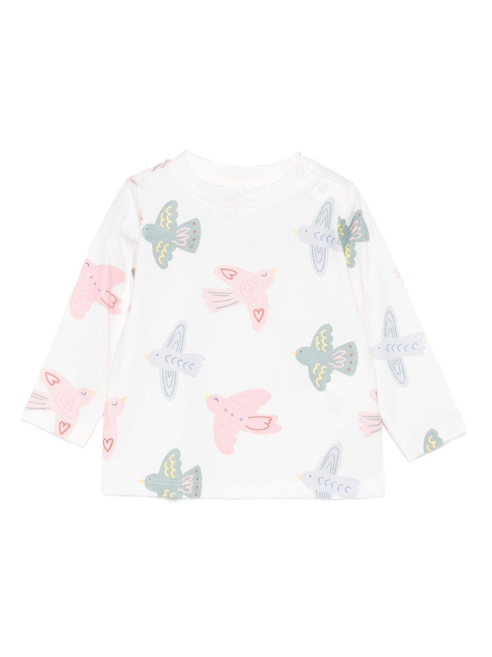T-shirt per neonata Stella McCartney Kids bianco con stampa grafica - Rubino Kids