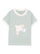 T-shirt per neonata Stella McCartney Kids verde con stampa sul davanti - Rubino Kids