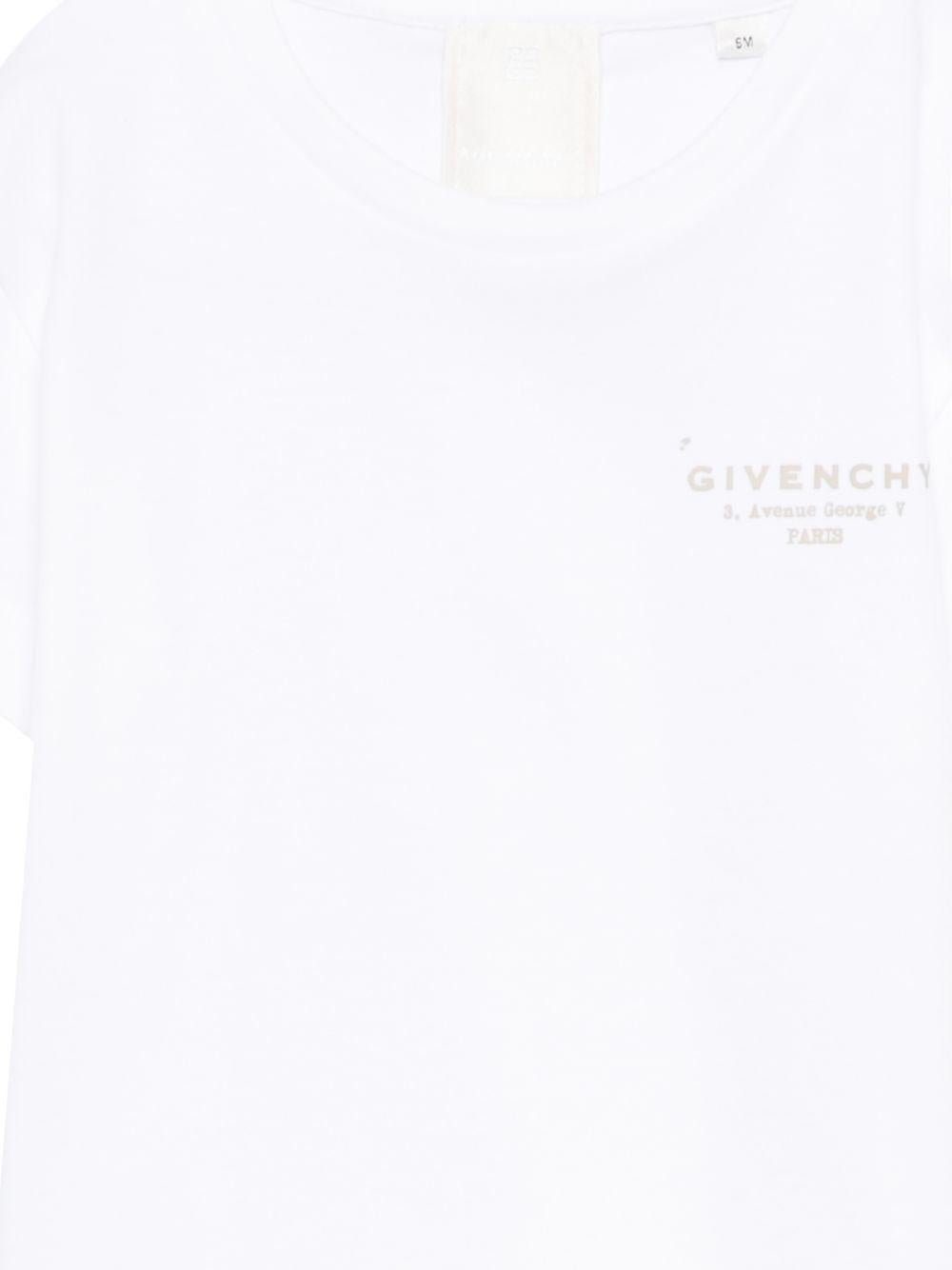 T-shirt per neonati Givenchy Kids bianca con logo sul davanti - Rubino Kids