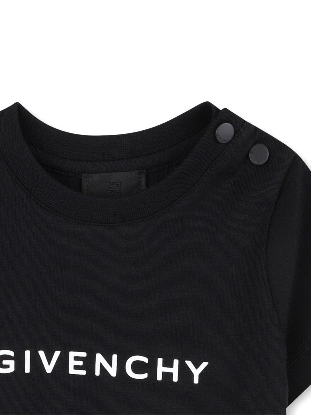 T-shirt per neonati Givenchy Kids nero con logo - Rubino Kids
