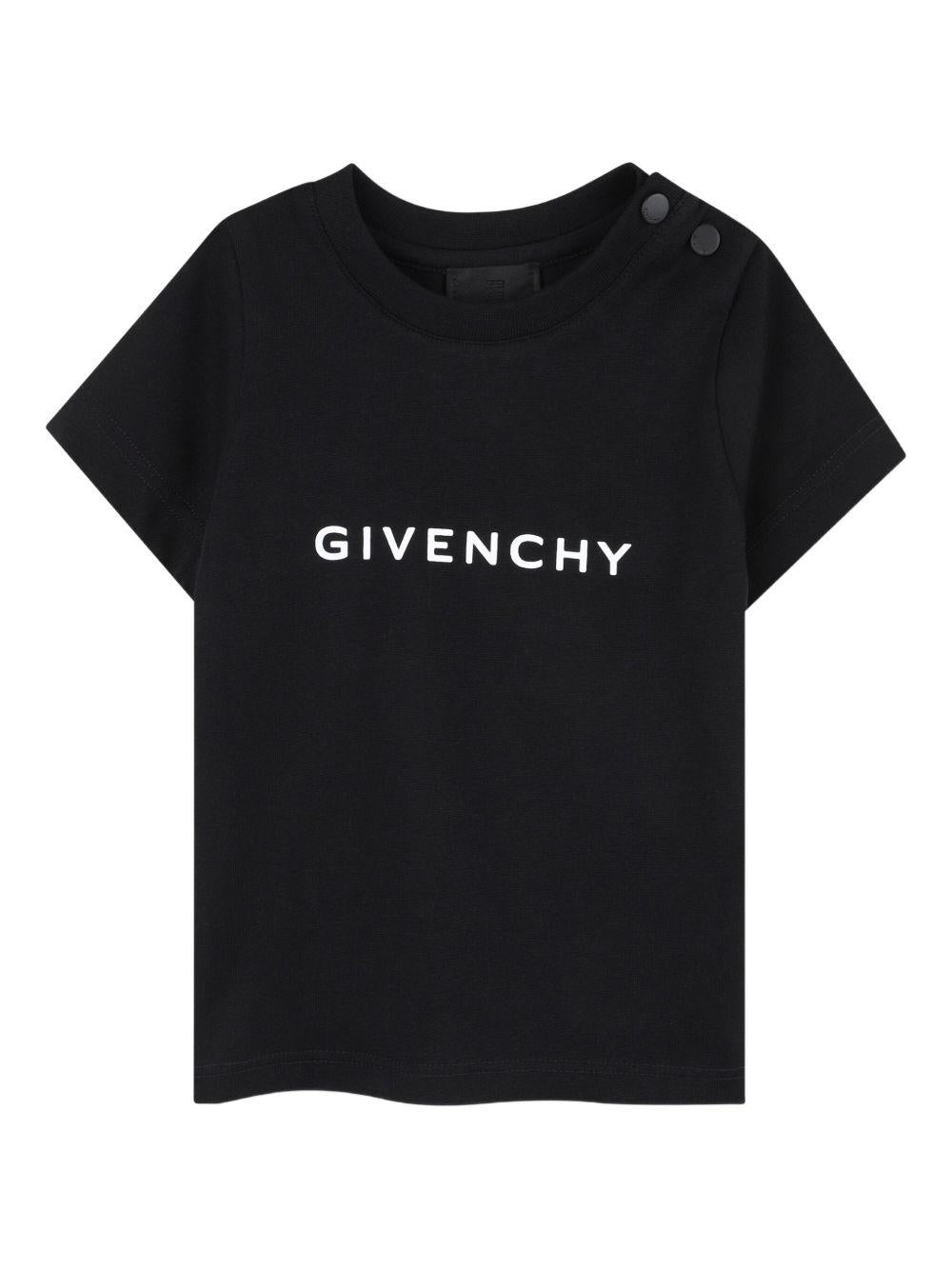 T-shirt per neonati Givenchy Kids nero con logo - Rubino Kids